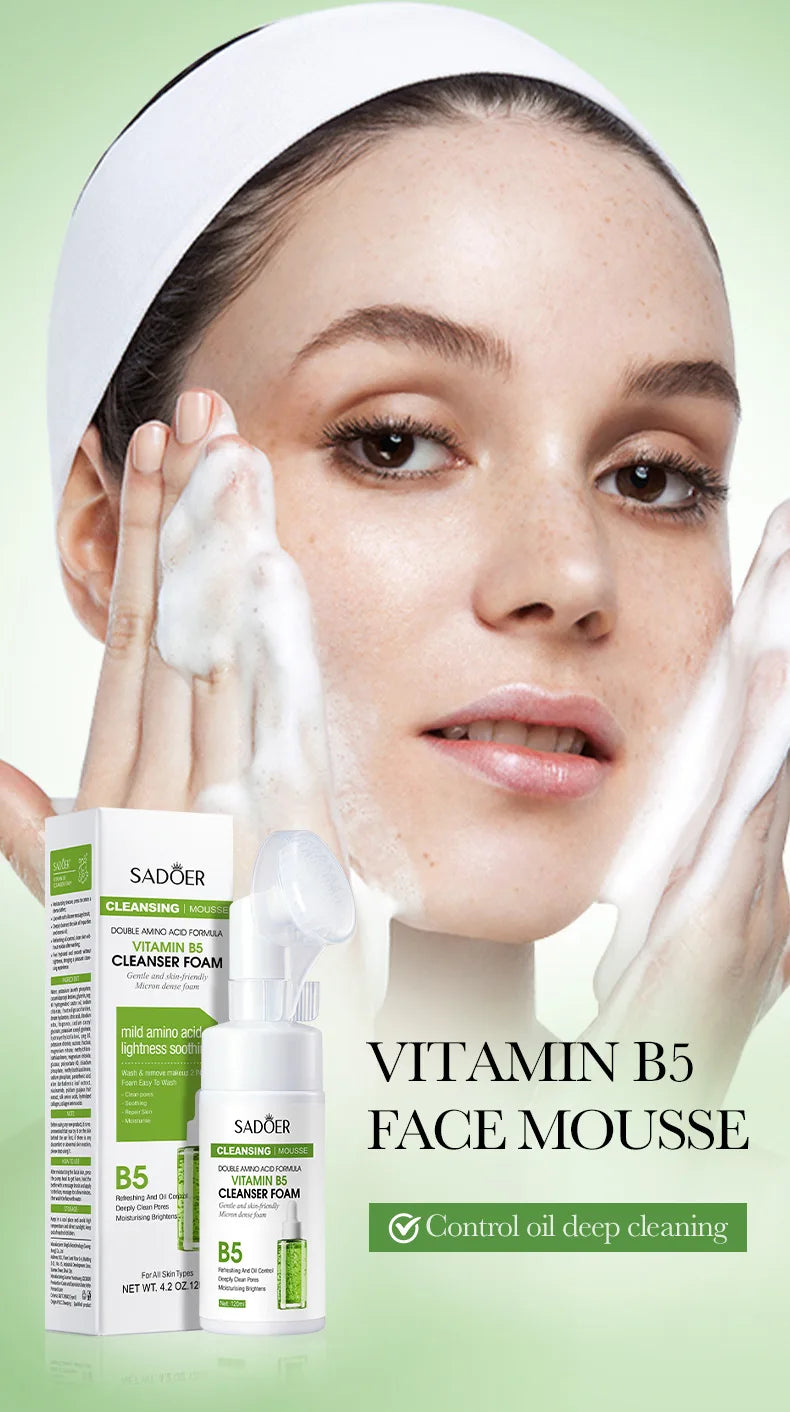 SAODER Q10 vitamine C nettoyant pour le visage mousse de lavage du visage nettoyage du visage Mossee hydratant éclaircissant produits de soins de la peau du visage