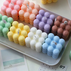 Bougie parfumée en forme de Cube à bulles, 1 pièce, faite à la main, pour aromathérapie, cire de soja, décoration de la maison, bougies pour fête d'anniversaire et de mariage