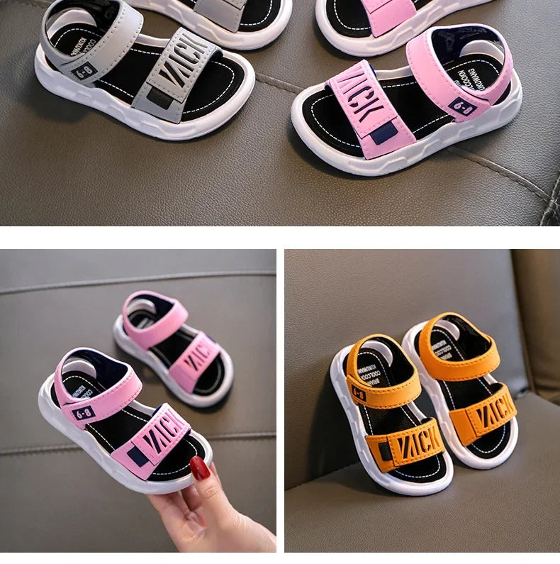 Sandales pour enfants étudiants chaussures antidérapantes simples généreux garçons filles sandales porter et hors facile fond souple enfants chaussures décontractées