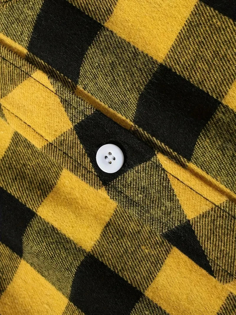 Chemises pour hommes simple boutonnage classique Plaid intelligent décontracté chemise en flanelle à manches longues poitrine deux poches conception printemps automne hommes hauts