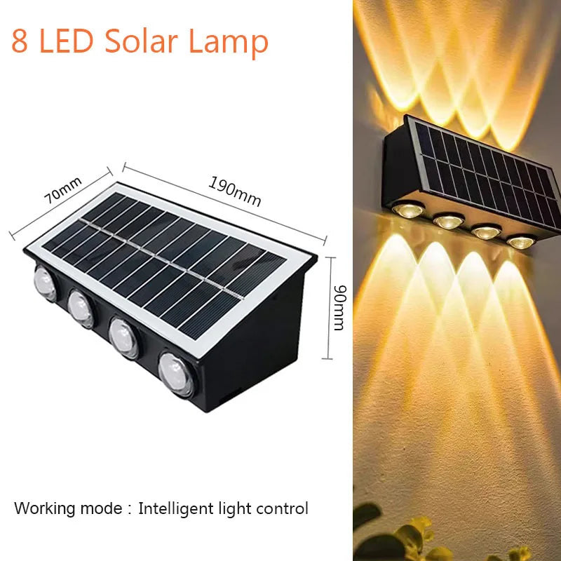 Projecteur extérieur 4/6/8LED lampe murale solaire éclairage supérieur et inférieur lampadaire étanche à énergie solaire pour balcon cour