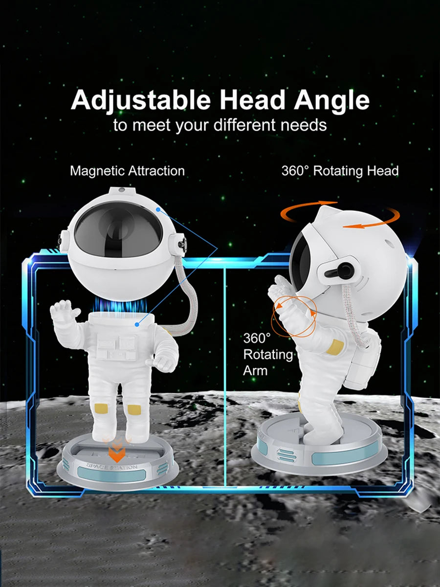 Projecteur d'étoiles pour enfants, veilleuse avec télécommande 360 ° Éclairage de galaxie de nébuleuse d'astronaute de conception réglable pour enfants adultes