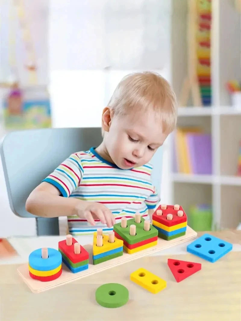 Jouets éducatifs en bois Montessori pour enfants de 1 2 3 ans jouets pour bébés Puzzles en bois 3D jouet d'apprentissage pour bébés jeu de Puzzle pour enfants
