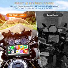 GPS moto avec écran tactile 6,25" – CarPlay sans fil et Android Auto, étanche, Plug & Play