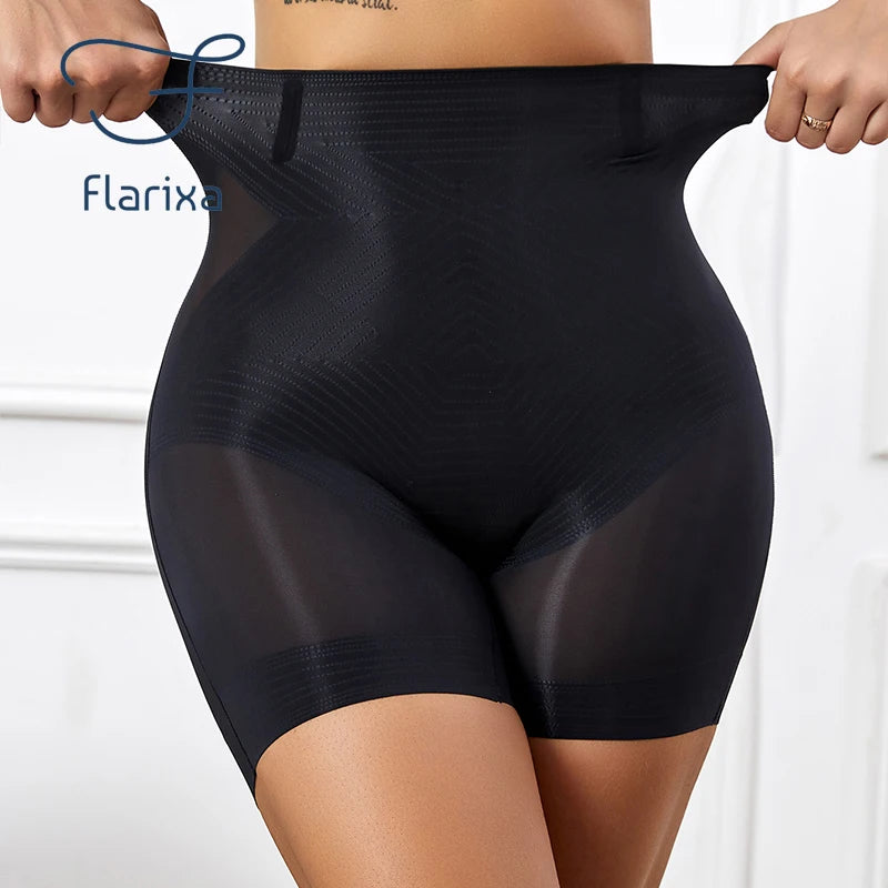 Flarixa sans couture taille haute Shorts culottes pour femmes contrôle du ventre hanche ascenseur glace soie pantalons de sécurité sous-vêtements Boyshorts Boxer