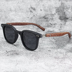 Nouveaux hommes Vintage cadre en bois lunettes de soleil marque classique carré lunettes de soleil revêtement lentille conduite lunettes pour femmes mâle