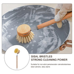 Brosse à vaisselle remplaçable, manche en bois, pour enlever les taches, les Pot, Portable, pour le nettoyage ménager, accessoires de cuisine