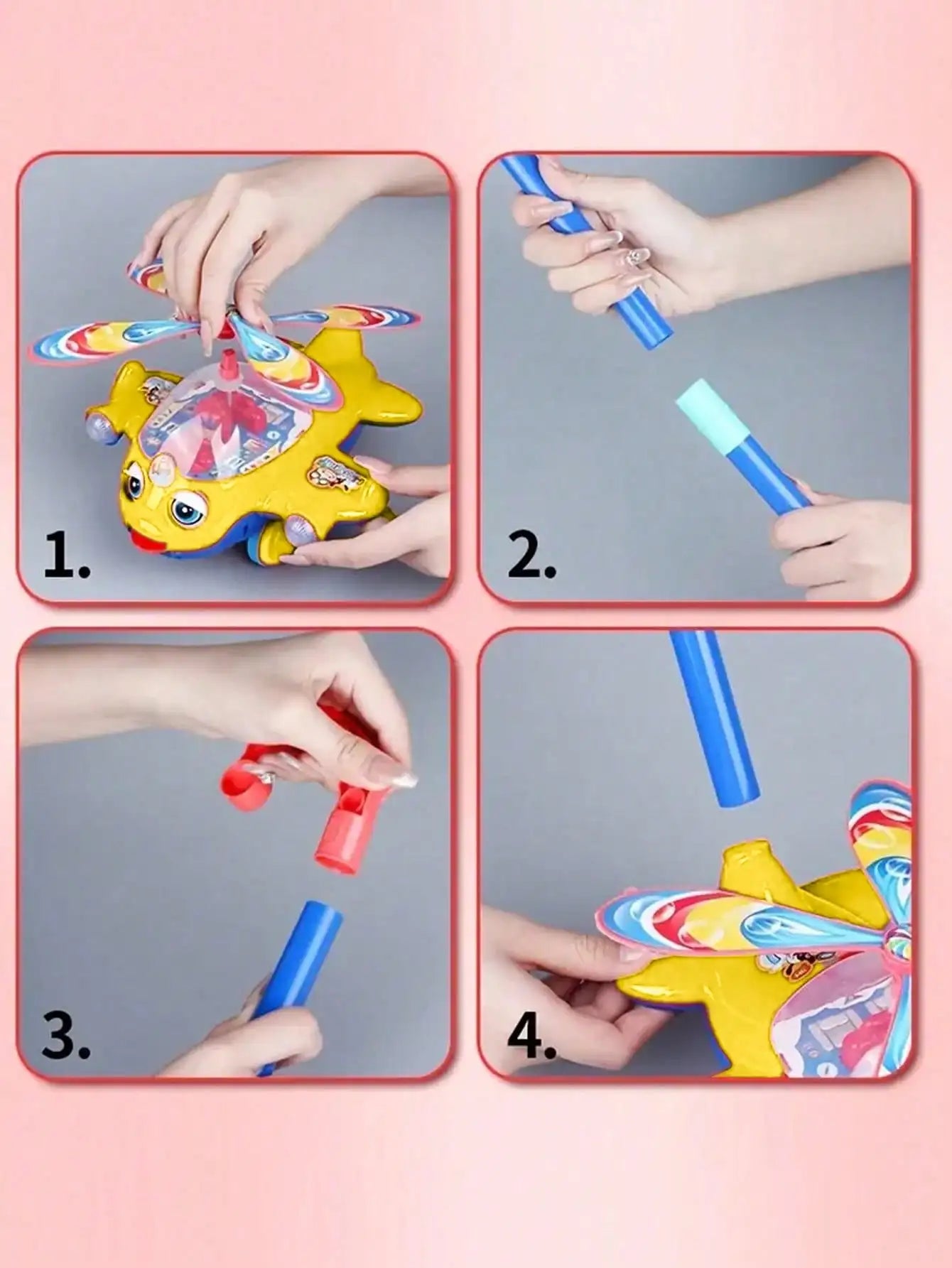 Dessin animé avion jouet chariot jouet éducatif pour enfants en bas âge enfants apprentissage marche main pousser avion jouet pousser