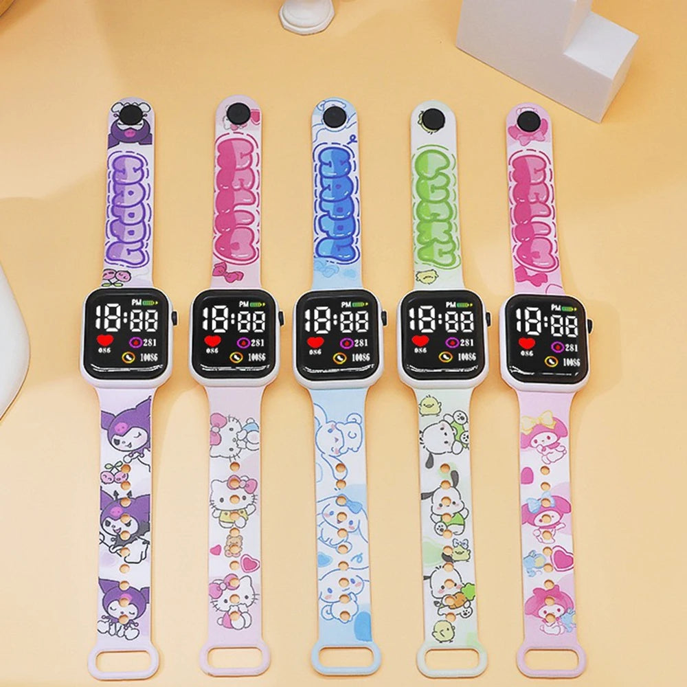 Nouveau Hello Kitty enfants montres filles enfants montre de Sport électronique mode montre numérique femmes étudiant cadeau de noël