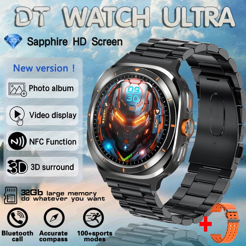 2025 nouvelle montre DT 7 montre Ultra intelligente hommes 32GB mémoire vidéo GPS NFC 47mm AMOLED Fitness sport Tracker santé montres intelligentes femmes