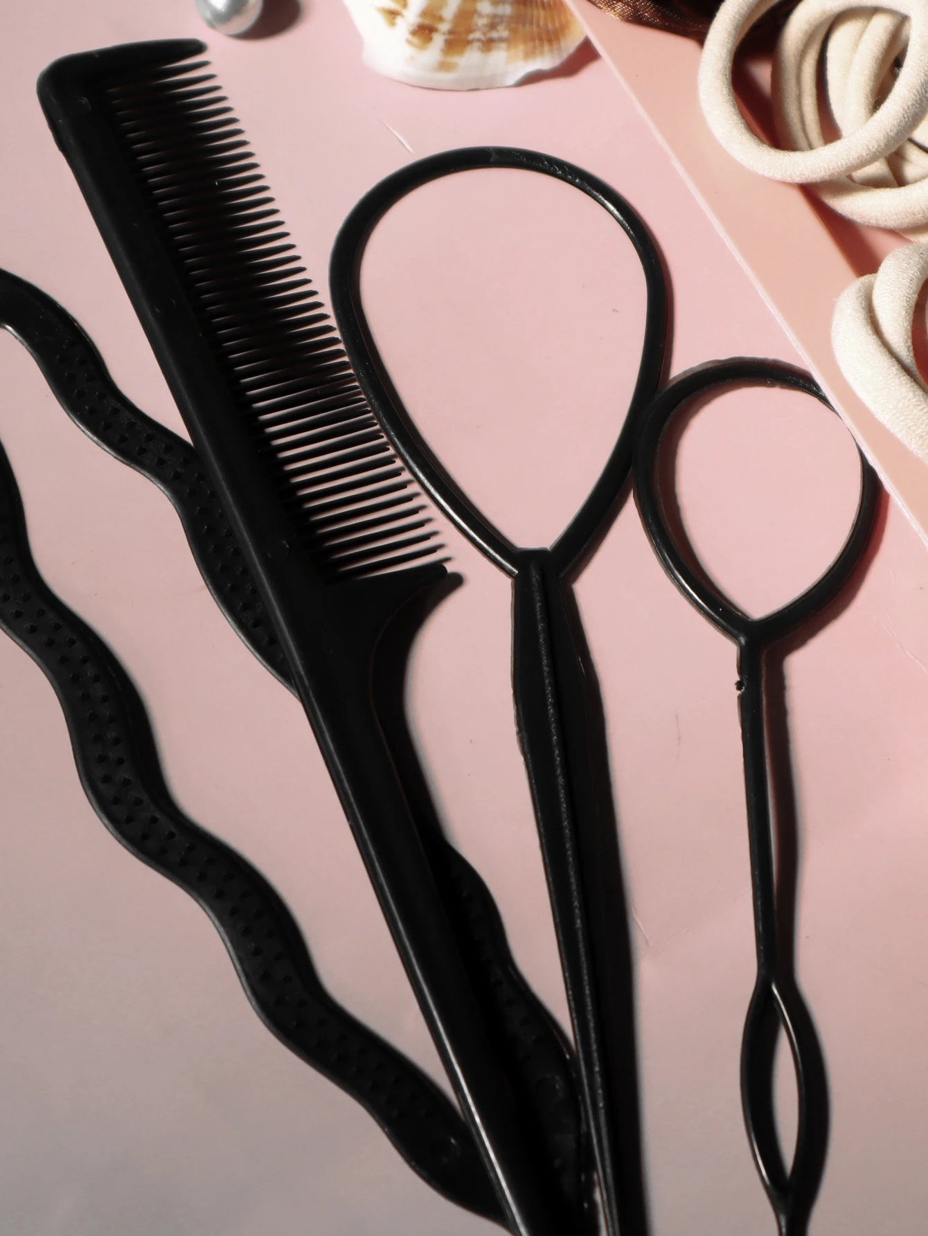 Women's Hair Accessory Set, Seamless, Fashionable, Brown Ponytail Holder, Variety of Scrunchies, Hairbands, Hair Clips