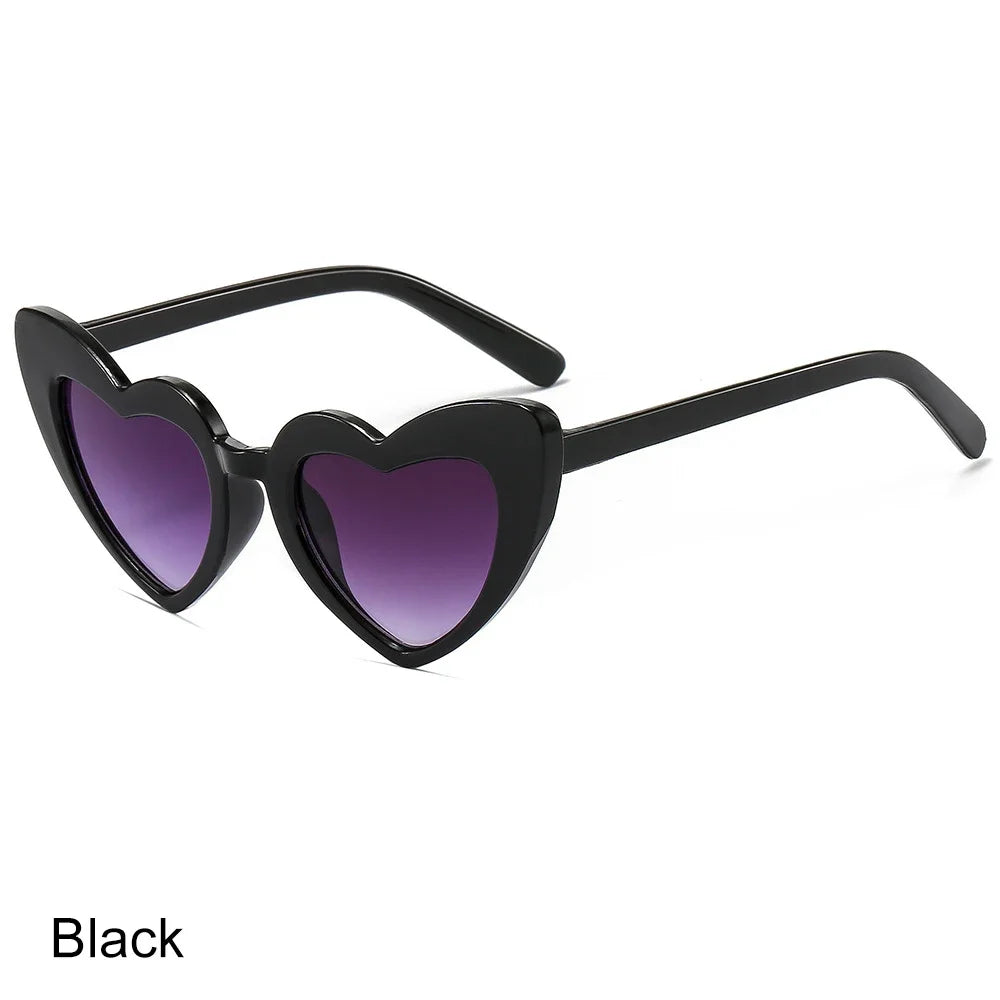 Lana del rey-Lunettes de soleil en forme de cœur pour femmes, lunettes de soleil rétro, lunettes de protection UV400, grand cadre, effet d'amour, luxe, 1PC