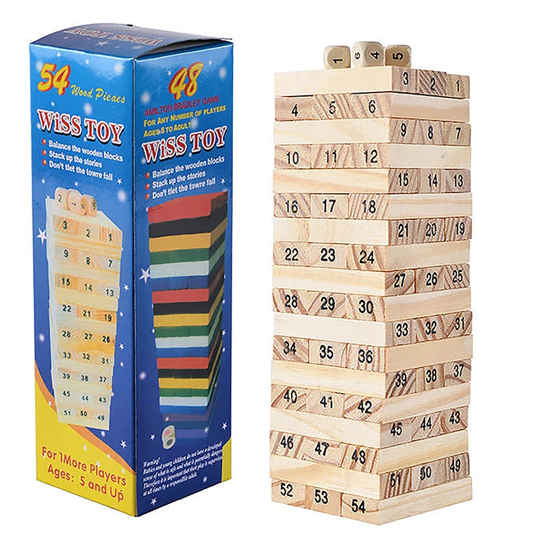 Jeu de société coule parent-enfant, puzzle en bois massif, tour à empiler haute, nuits de dessin pour enfants