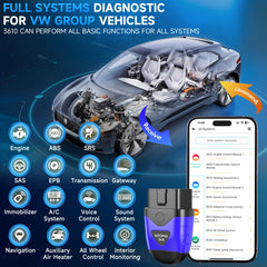 AUTOPHIX 3610 outil de Diagnostic Bluetooth pour VAG VW Audi Skoda SEAT 12V voitures système complet OBD2 Scanner lecteur de Code ABS SRS EPB