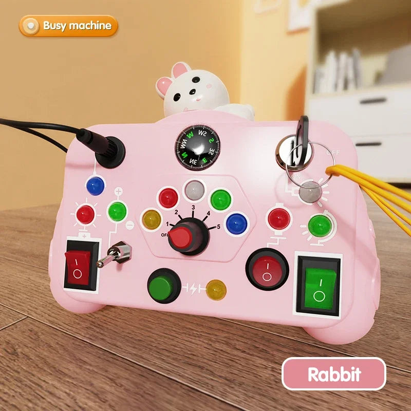 Planche occupée, interrupteur de lumières Led, jouets sensoriels Montessori, Puzzle électrique Portable, jouet éducatif précoce, cadeau pour enfants en bas âge