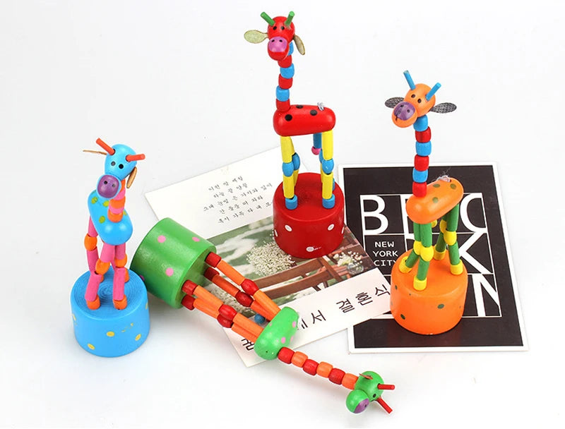 Jouets éducatifs Montessori en bois pour enfants, exercice d'apprentissage précoce, doigts de bébé, matériaux flexibles, jouet girafe, cadeaux