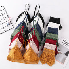 Femmes dentelle soutien-gorge ensembles sous-vêtements sans couture dos nu gilet Sexy rembourré Bralette Lingerie ultra-mince soutien-gorge et bref ensembles femmes intimes