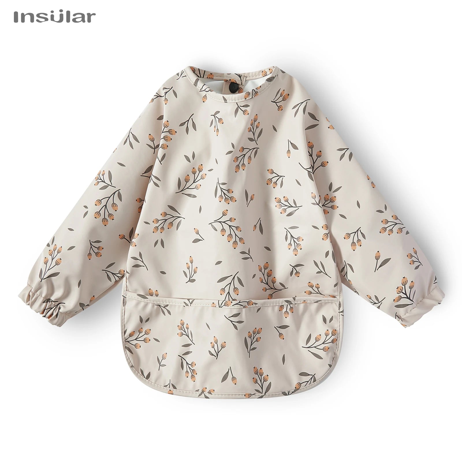 Nouveau bavoir bébé avec poche pour accessoires d'alimentation bavoirs pour enfants imperméable à manches longues bavoirs tabliers à manches longues