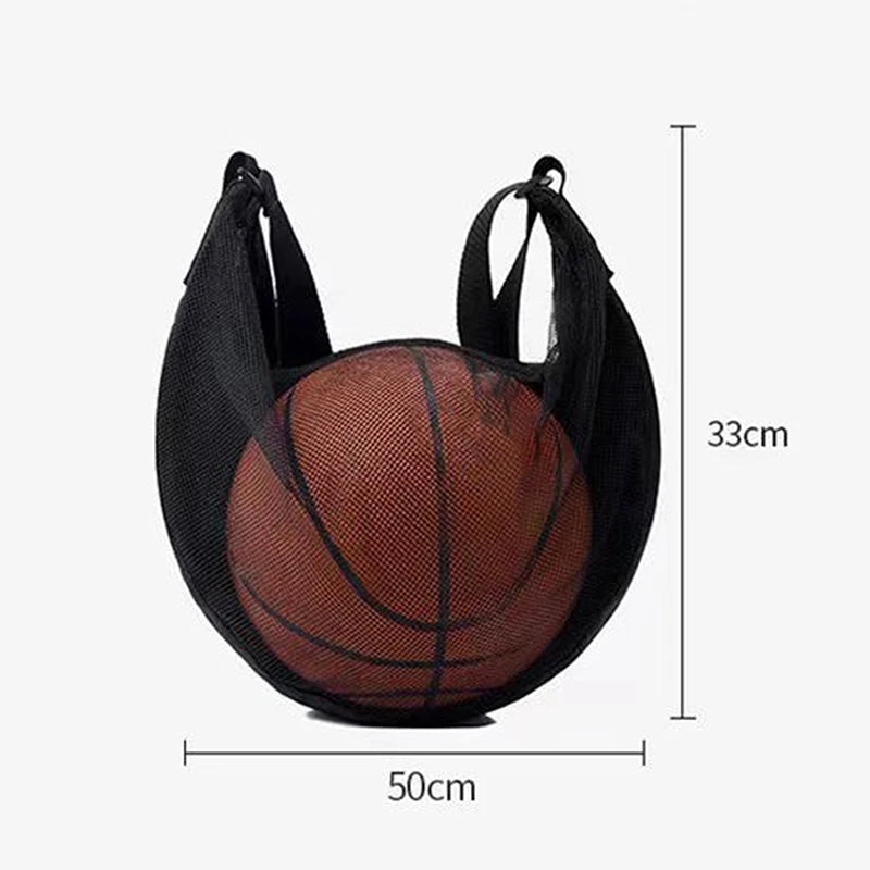 Sac à balle unique avec poche à fermeture éclair, 1 pièce, sac de rangement de balle en maille, équipement de Sport, filet de rangement à cordon de serrage, transport de basket-ball