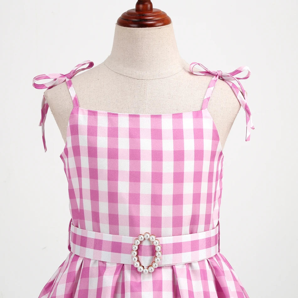 Robe de Costume à carreaux pour filles, pour anniversaire, Halloween, vêtements pour enfants, robes de fête, princesse Cosplay