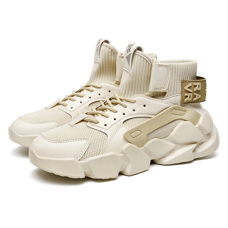 Chaussures pour hommes nouveau haut de gamme Beige hommes baskets grosses hommes chaussures rehausser la mode décontracté grande taille amortissement chaussures de Tennis Zapatillas