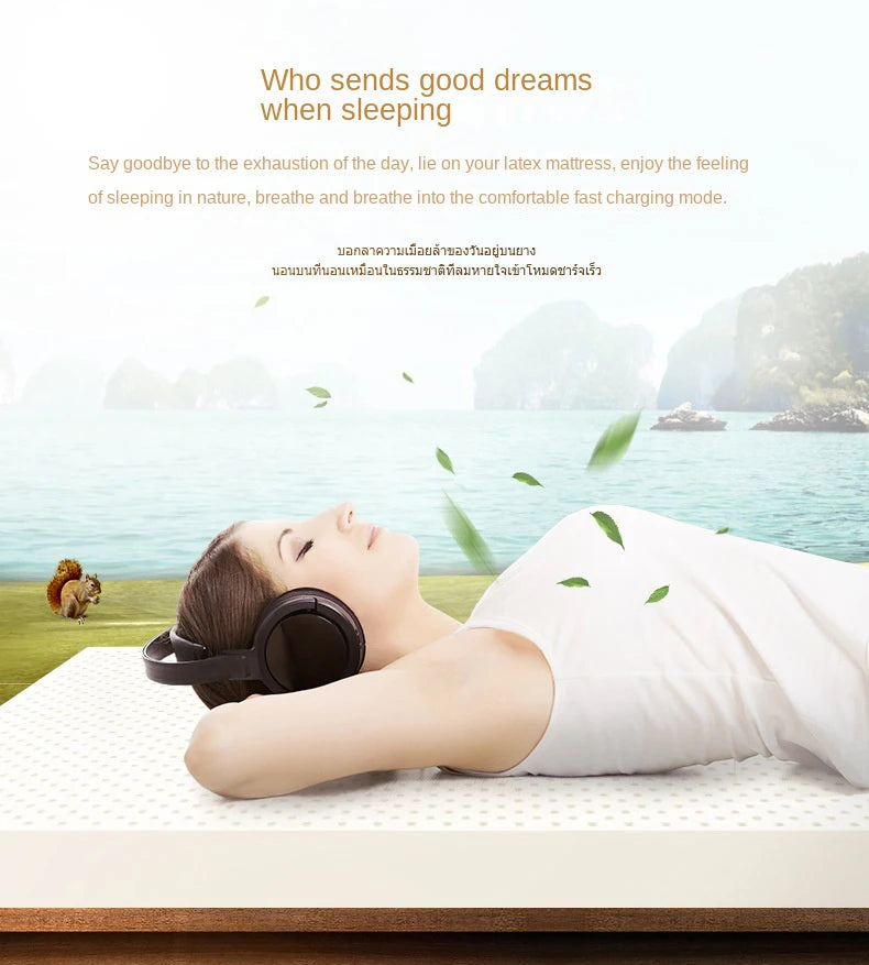 Matelas supérieur en Latex naturel 100%, Source de Latex haut de gamme, liquide pliable, tapis chinois à rebond lent avec housse en coton personnalisable