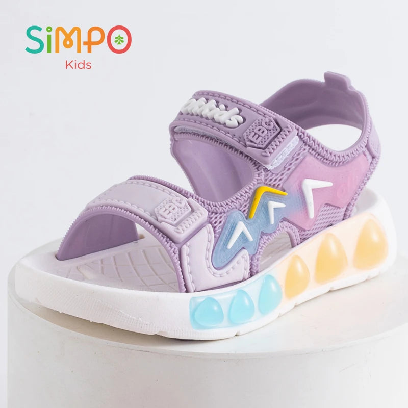 Sandales de Sport pour enfants, chaussures souples respirantes et résistantes à l'usure avec Velcro réglable, chaussures d'extérieur pour garçons et filles, été