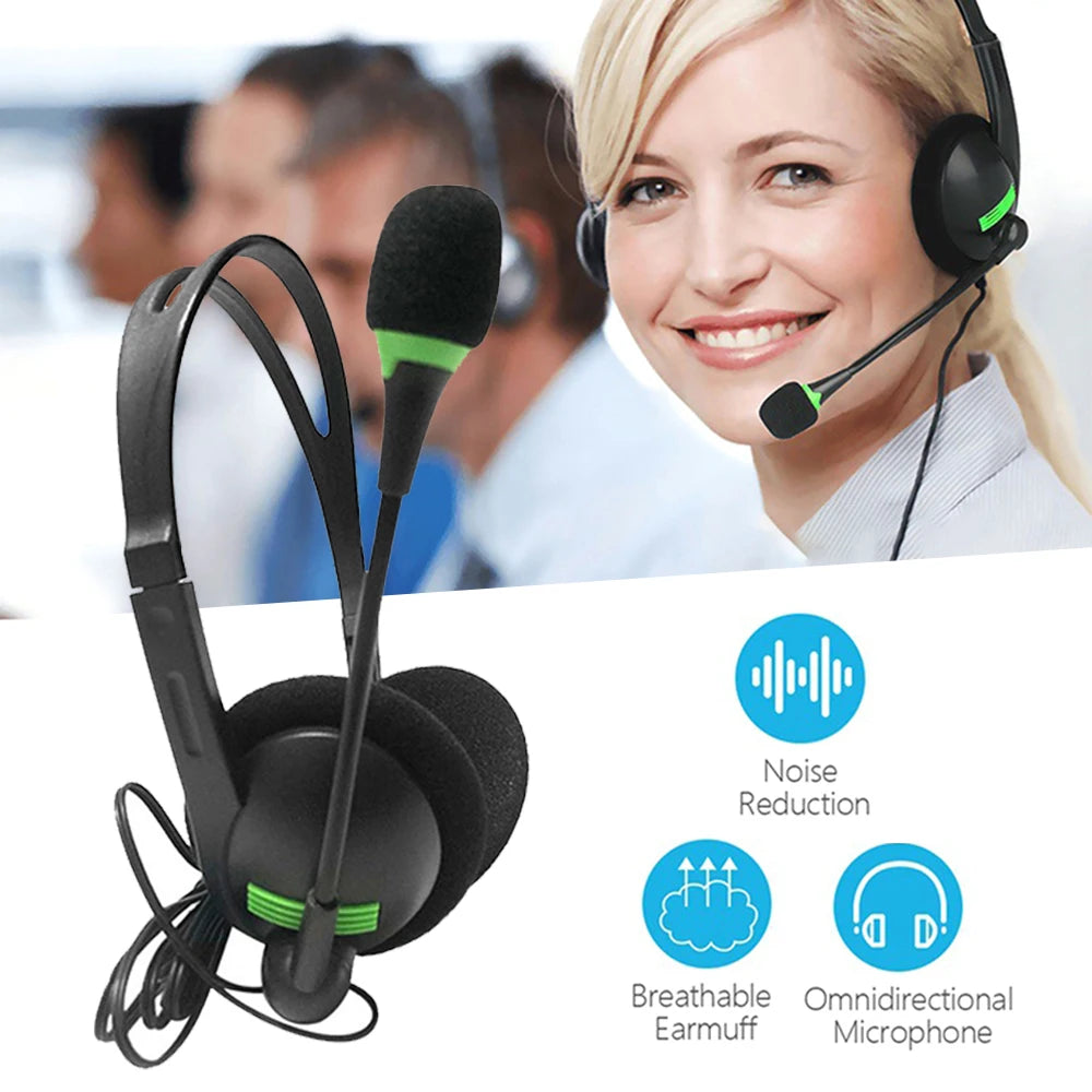Casque USB avec microphone antibruit et contrôle du volume filaire 3.5mm casque téléphonique pour ordinateur portable PC Call Center Office
