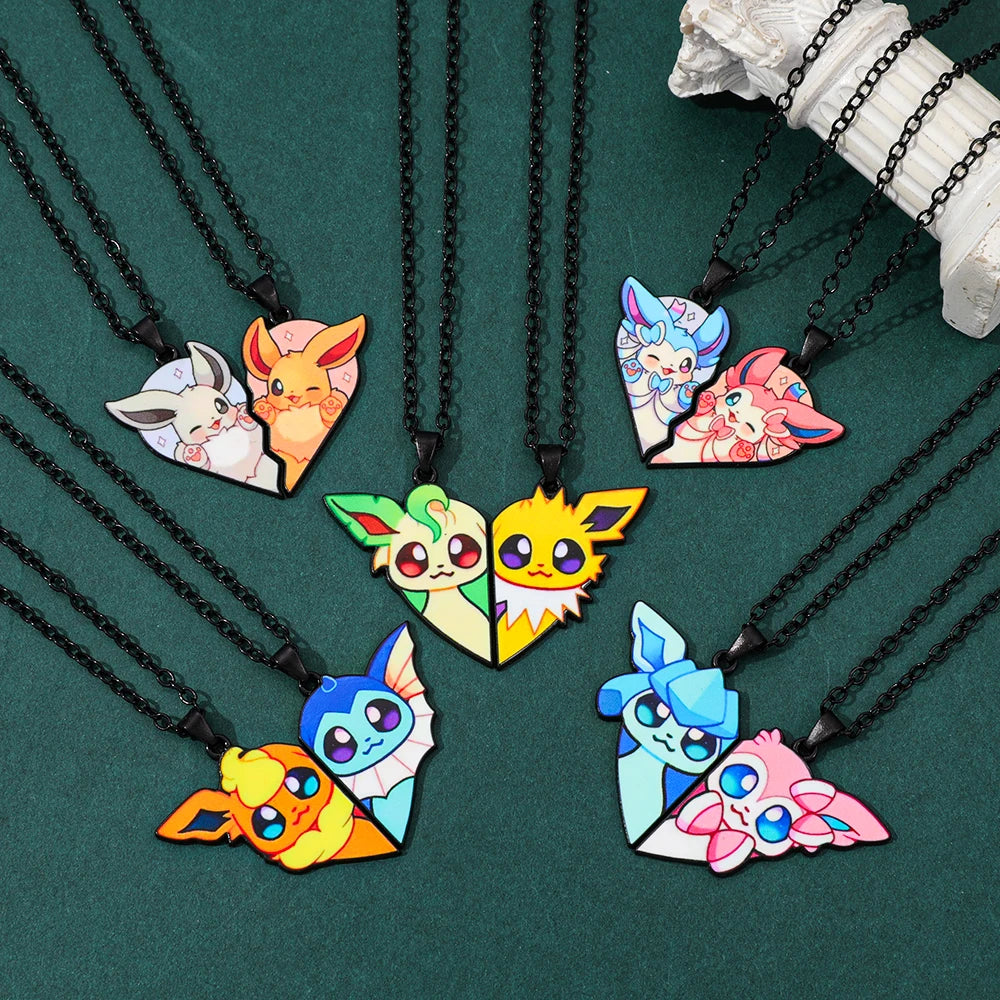Ensemble de colliers Pokémon Eevee Evolution avec Umbreon, Espeon, Sylveon, Jolteon, pendentif Flareon, cadeau de bijoux animés pour les fans des femmes