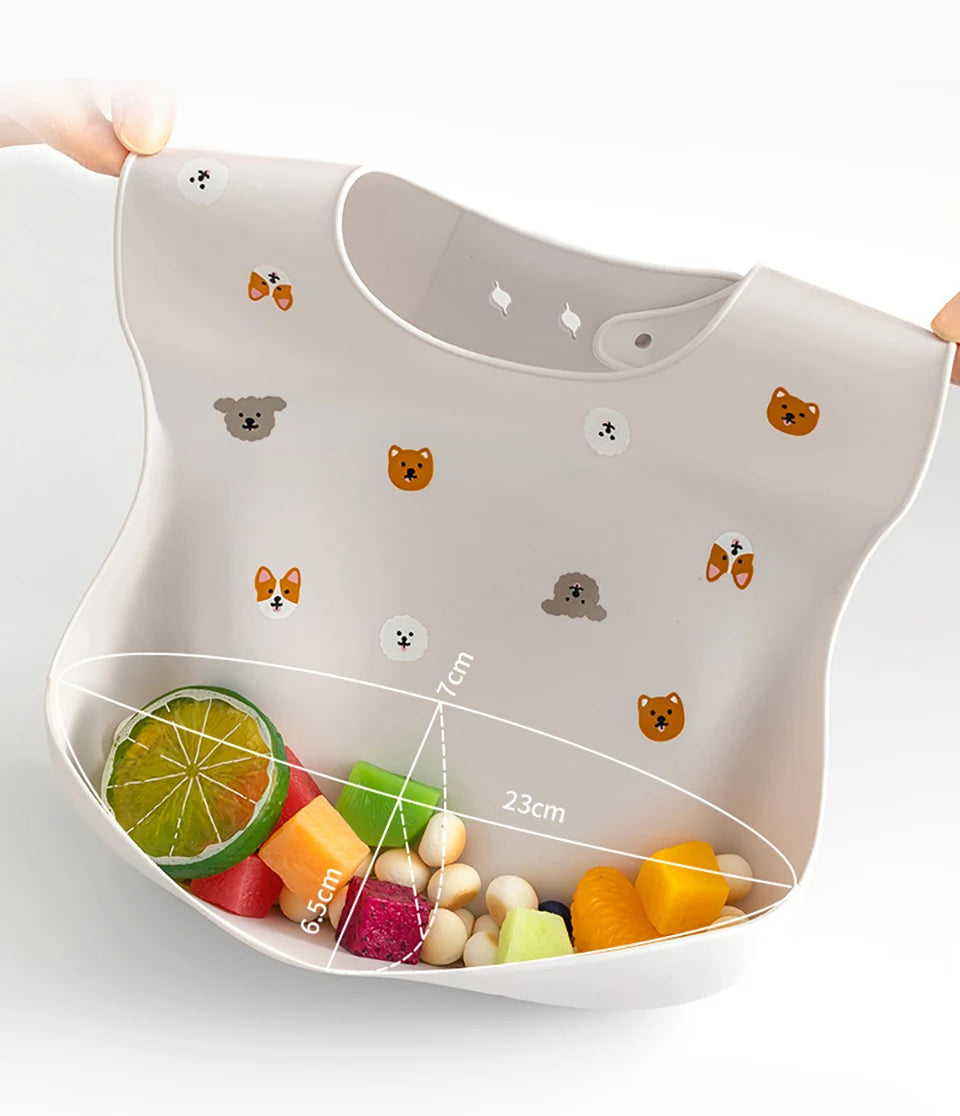 Bavoir imperméable en Silicone souple pour bébé, écharpe d'été, imprimé cerise mignon, bavoirs réglables, tissus à roter, tabliers d'alimentation pour bébé, manger pour enfants