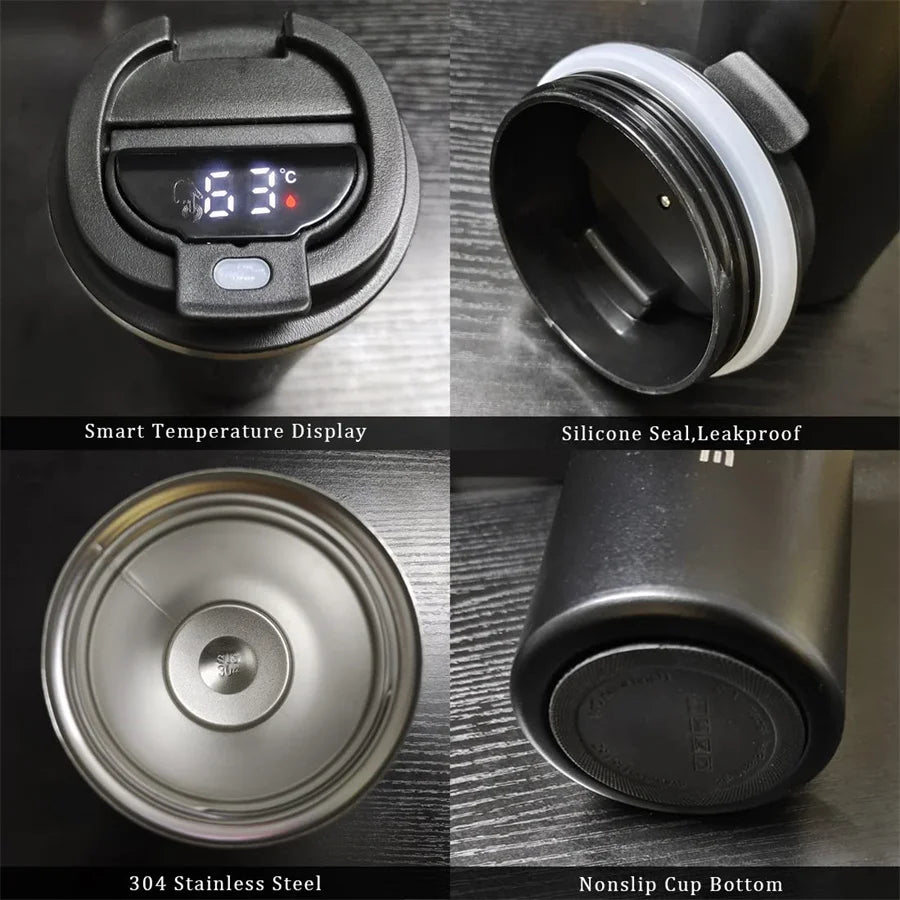Tasse thermos intelligente en acier inoxydable avec affichage intelligent de la température, gobelet à café portable, tasse de voyage, 380ml, 510ml