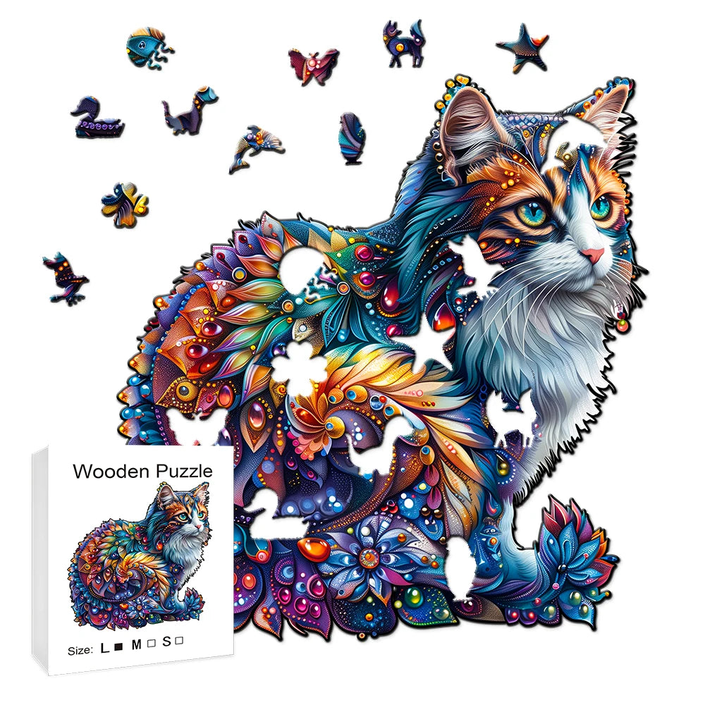 Puzzle en bois - Succulent coloré - Puzzle en bois pour adultes et enfants - Puzzle en bois animal de forme unique - Puzzle pour adultes