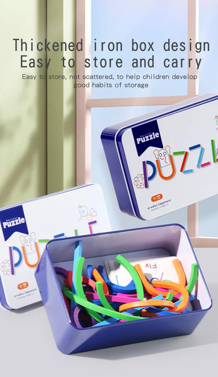 Jouets de puzzle pour l'éducation précoce des enfants, anneaux créatifs en bois, bâtons, puzzles, formation à la pensée logique abstraite, parent-enfant