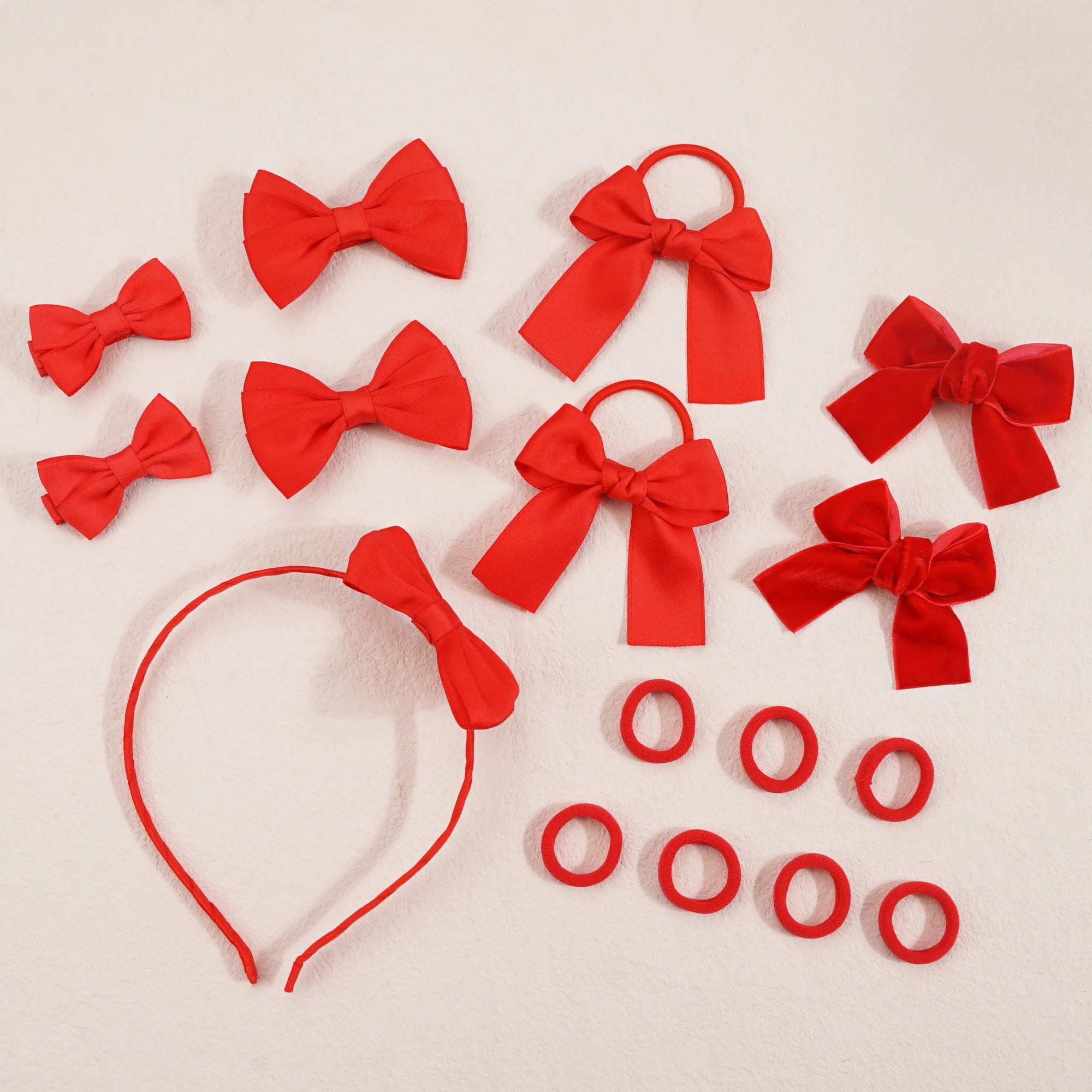 Ensemble d'accessoires pour cheveux pour filles, 16 pièces/ensemble, attaches pour cheveux, bandes élastiques en caoutchouc pour écoliers, épingle à cheveux, support queue de cheval, chouchous