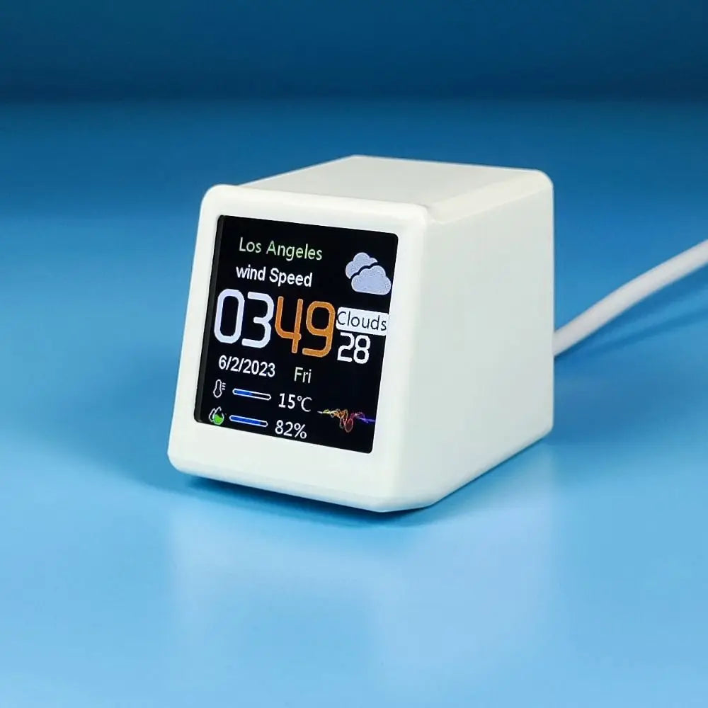 Petite Station météo Wifi intelligente Portable, affichage météo, température, humidité, heure, réveil numérique, décoration de bureau pour la maison