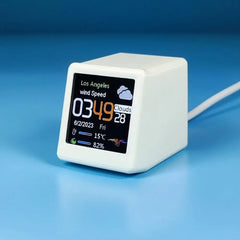 Petite Station météo Wifi intelligente Portable, affichage météo, température, humidité, heure, réveil numérique, décoration de bureau pour la maison