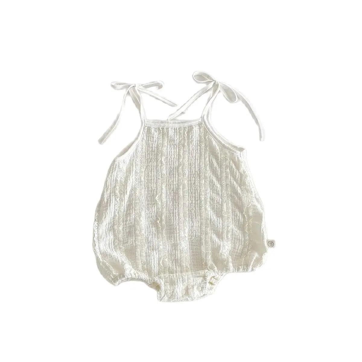Combinaison d'été basique simple en dentelle pour bébé, combinaison à bretelles fine décontractée pour bébé fille, adaptée aux vêtements d'intérieur et d'extérieur