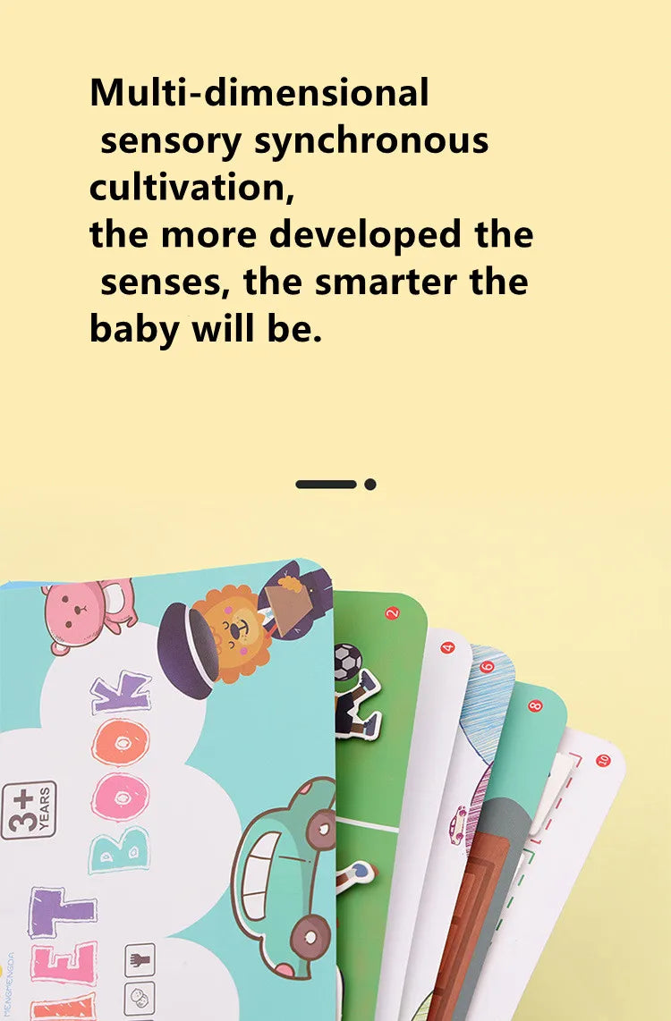 Livre silencieux, jouets d'activité éducative pour enfants, carte occupée à plusieurs reprises, pâte, Puzzle assorti, livres de Cognition, jeu Montessori pour bébé