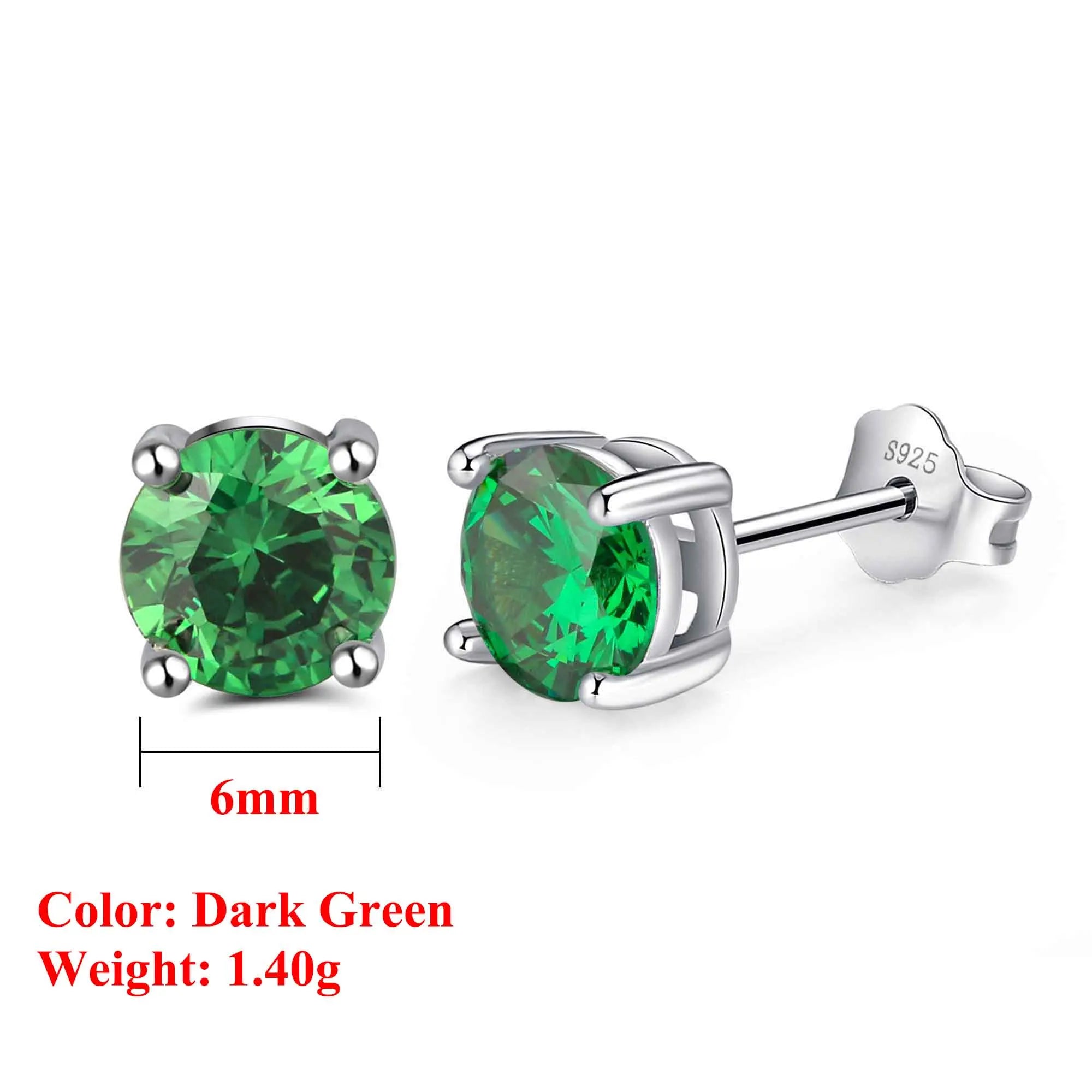 Effie Queen 925 boucles d'oreilles en argent Sterling pierre de naissance pour femmes AAA Zircon cubique 12 couleurs boucles d'oreilles mode fille bijoux SE84