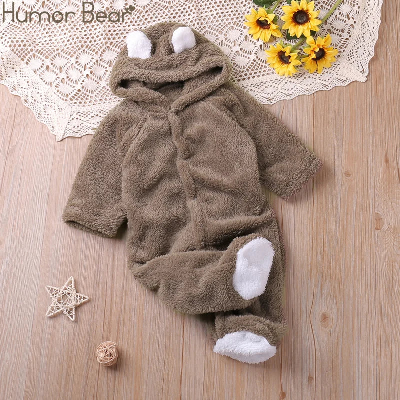 Humor ours automne dessin animé Style hiver à manches longues bébé garçons filles barboteuses enfant en bas âge enfants combishort combinaisons bébé vêtements