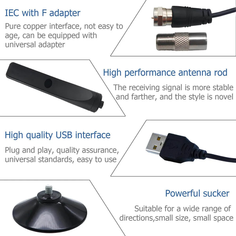 Antenne Smart TV pour l'extérieur et l'intérieur, TV numérique HDTV améliorée, amplificateur de signal, prise en charge de plus de 2024 Beauté, 450, 4K, 1080p, 9.84 pieds