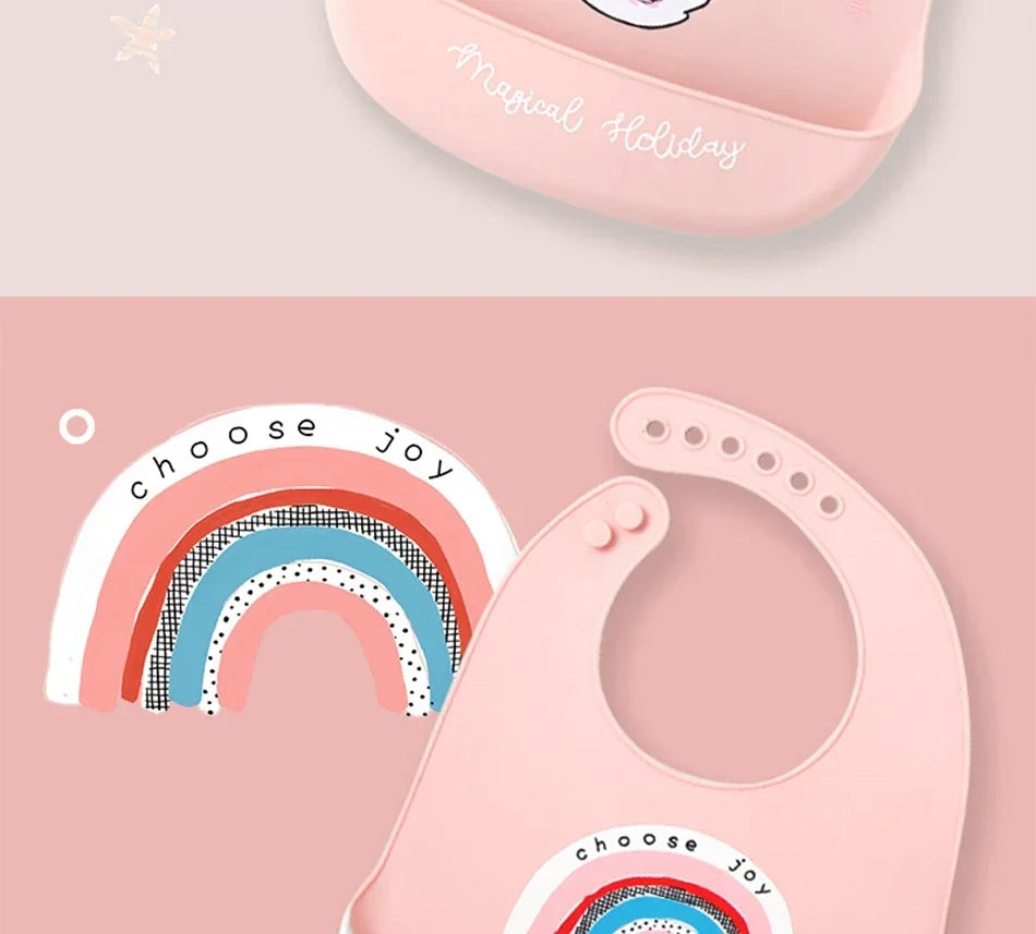 Bavoirs en Silicone souple pour bébés garçons et filles, bavoir imperméable pour nourrissons, tabliers de dessin animé pour nouveau-nés, bavoirs pour tout-petits, tissus pour rots, Bandana