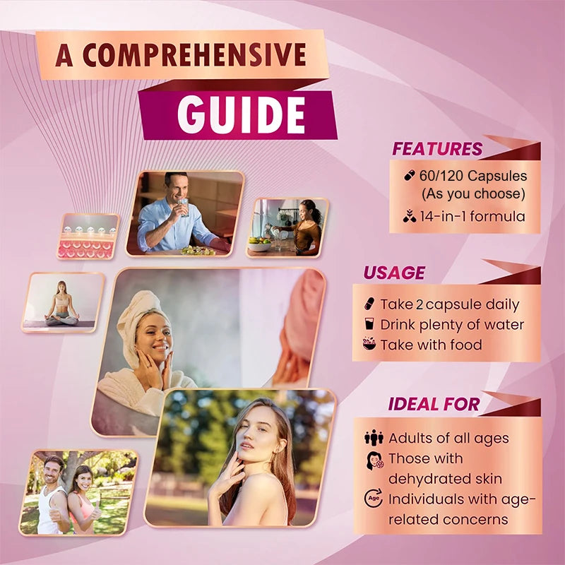 Capsules de collagène, Booster de biotine et de kératine, Anti-vieillissement, blanchissant la peau des ongles, cheveux flexibles et ongles forts, supplément nutritionnel