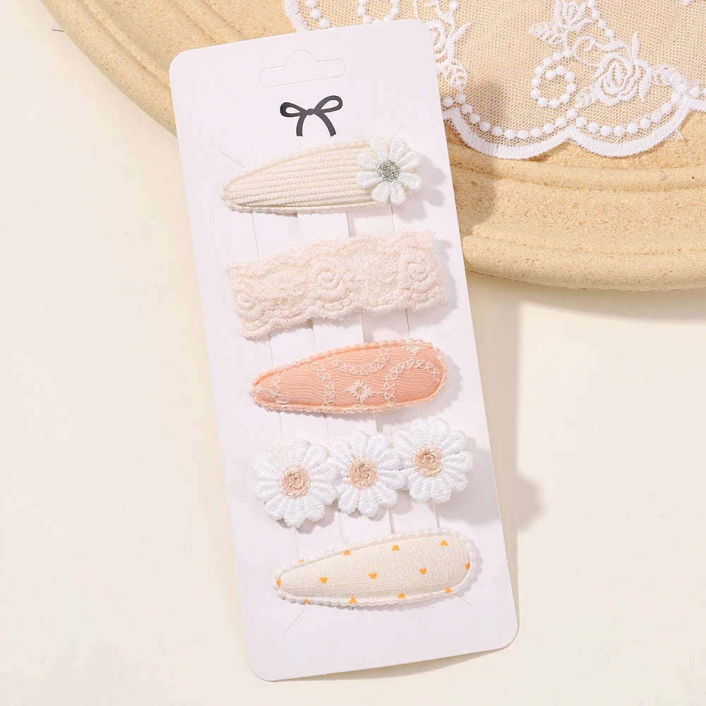 Enfants frais pince à cheveux ensemble fleur imprimé doux papillon épingles à cheveux enfants BB cheveux frange Clips Barrettes fille accessoires chapeaux