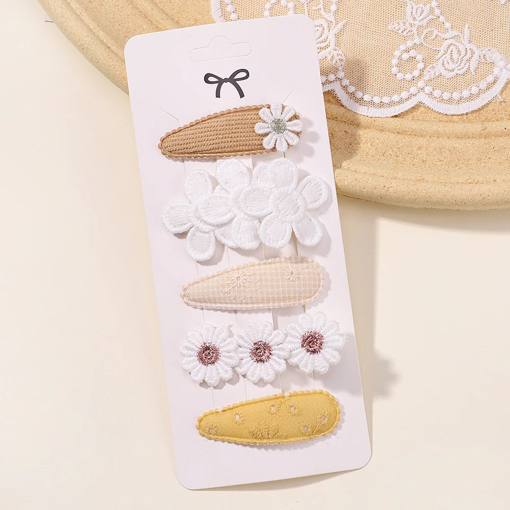 Enfants frais pince à cheveux ensemble fleur imprimé doux papillon épingles à cheveux enfants BB cheveux frange Clips Barrettes fille accessoires chapeaux