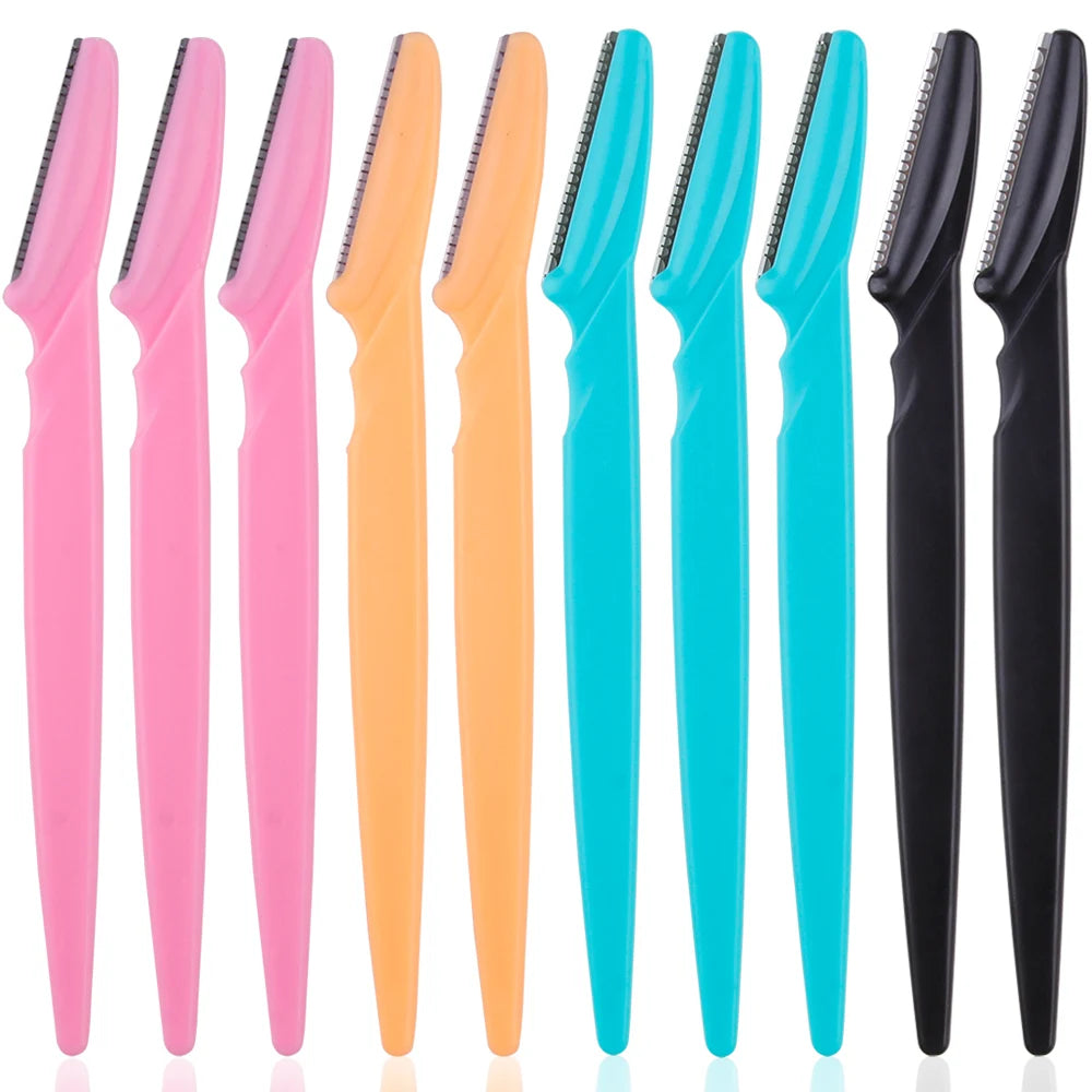 3/4/10 pieces eyebrow razor blade portable face razor for eyes and eyebrows, hair removal, trimmer, safe razor for women and makeup