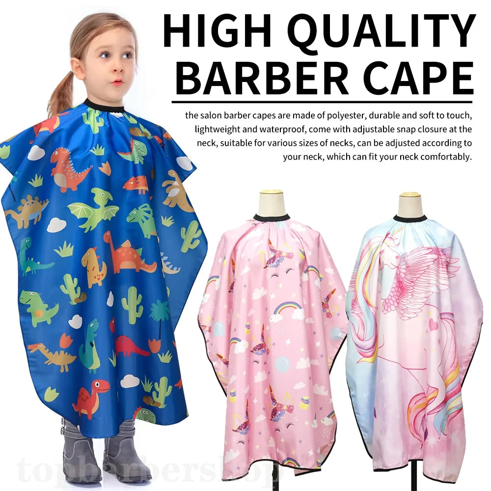 Cape de coiffure pour enfants, dessin animé mignon, robe de coiffure, salon de coiffure, tissu de coiffeur pour enfants