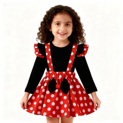 Tenue d'été pour enfants de 1 à 5 ans, ensemble de vêtements pour bébés filles, Costume d'anniversaire pour enfants, hauts à pois, jupe, robe Cosplay Minnie avec bandeau