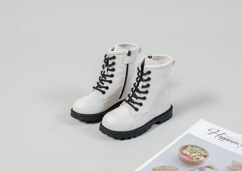 Bottes d'équitation pour enfants, chaussures de marque blanches, souples et décontractées à plateforme, nouvelle collection automne