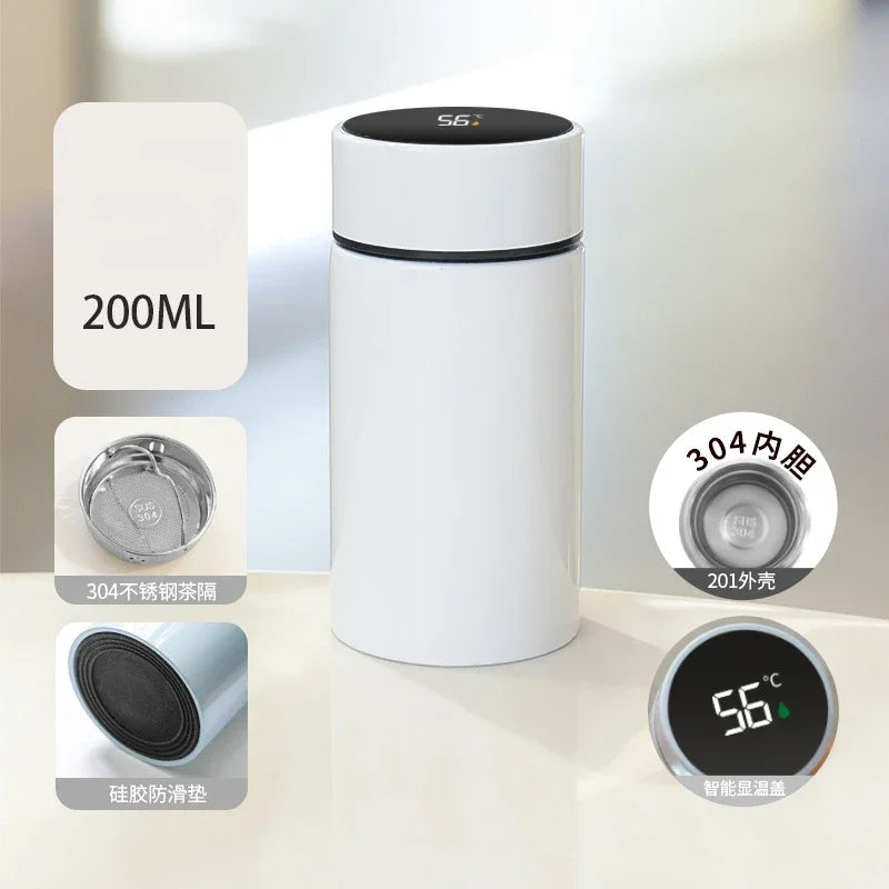 Bouteille d'eau Thermos intelligente de 200ML, affichage Intelligent de la température, flacons sous vide en acier inoxydable, avec filtre, tasse en T